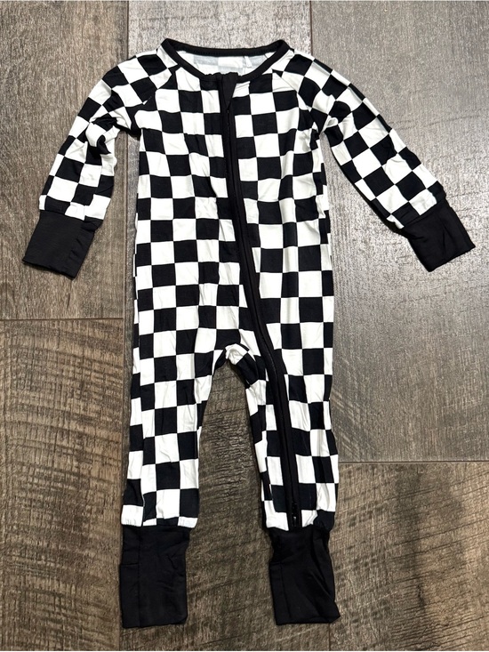 Little Sleepies Other - Bamboo Zipper Sleeper Black and White Check Print 6-12m